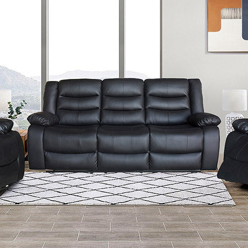 NNEDSZ Seater Recliner Sofa In Faux Leather Lounge Couch in Black-3