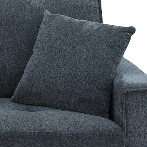 NNEDSZ 2+3 Seater Sofa Set Polyester Charcoal Fabric Multilayer Two Pillows Individual Pocket Spring-3