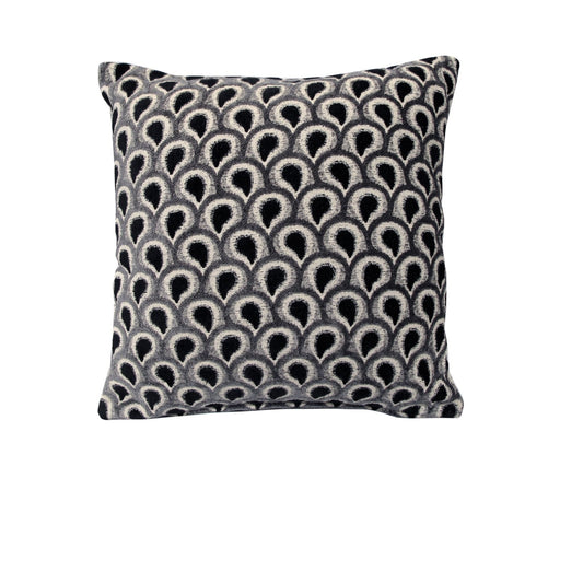 NNEDSZ Rapee Peacock Texture Cushion Cover - Black 45 x 45 cm-0