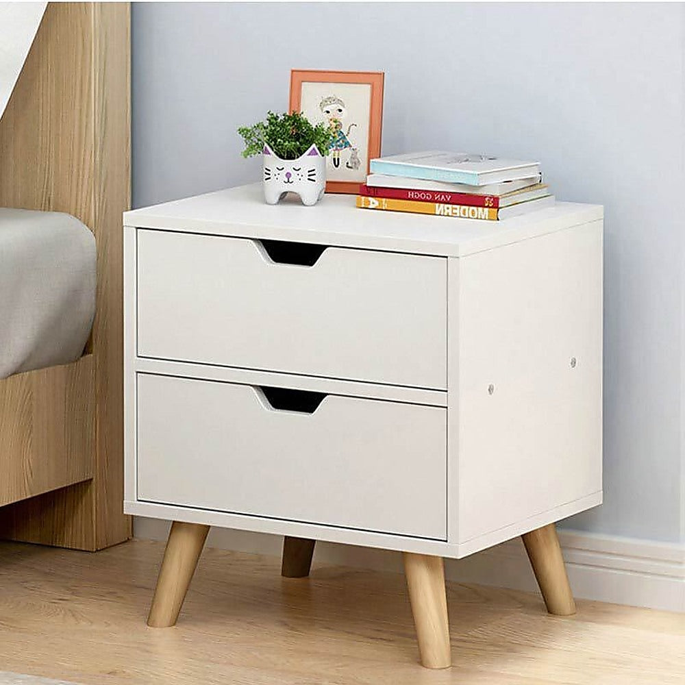 NNEDSZ Bedside Tables Drawers Side Table Nightstand White Storage Cabinet Wood-1
