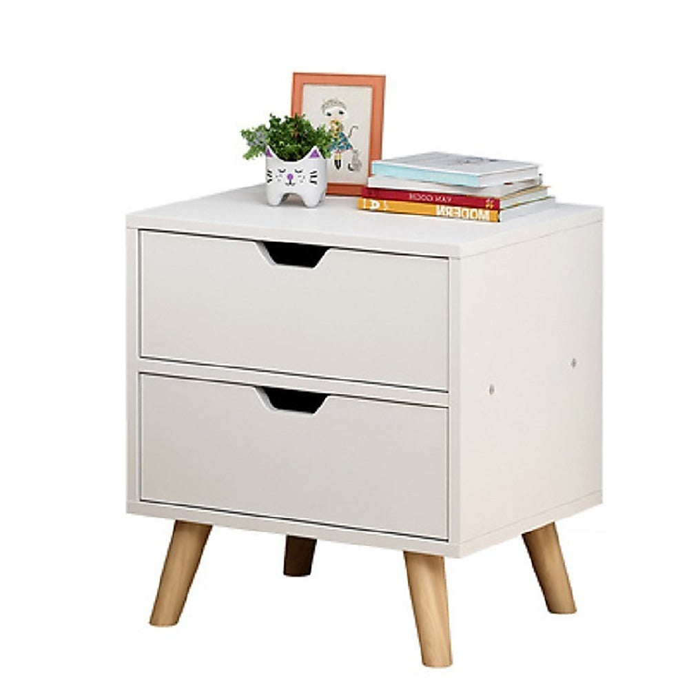 NNEDSZ Bedside Tables Drawers Side Table Nightstand White Storage Cabinet Wood-0