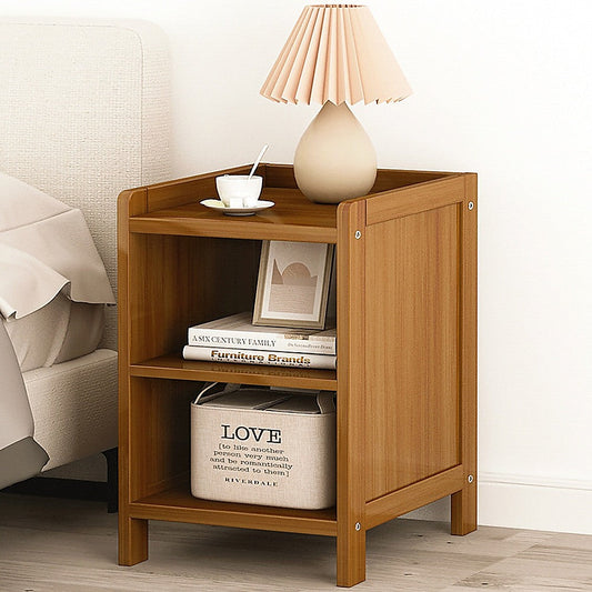 NNEDSZ Bamboo Bedside Table Nightstand Storage Bedroom Sofa Side Stand-0