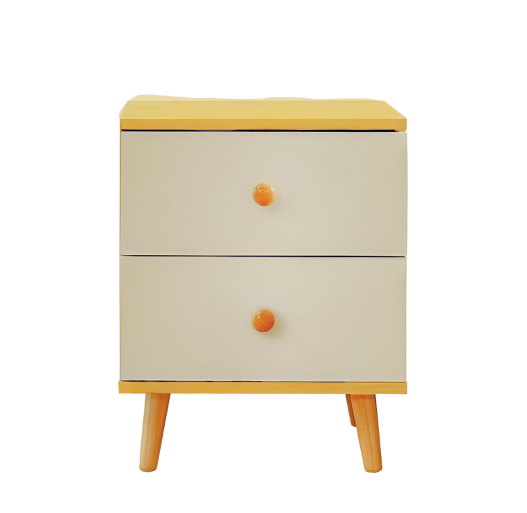 NNEDSZ NNECN Wooden Bedside Cabinet with Two Drawers and Sturdy Legs-0