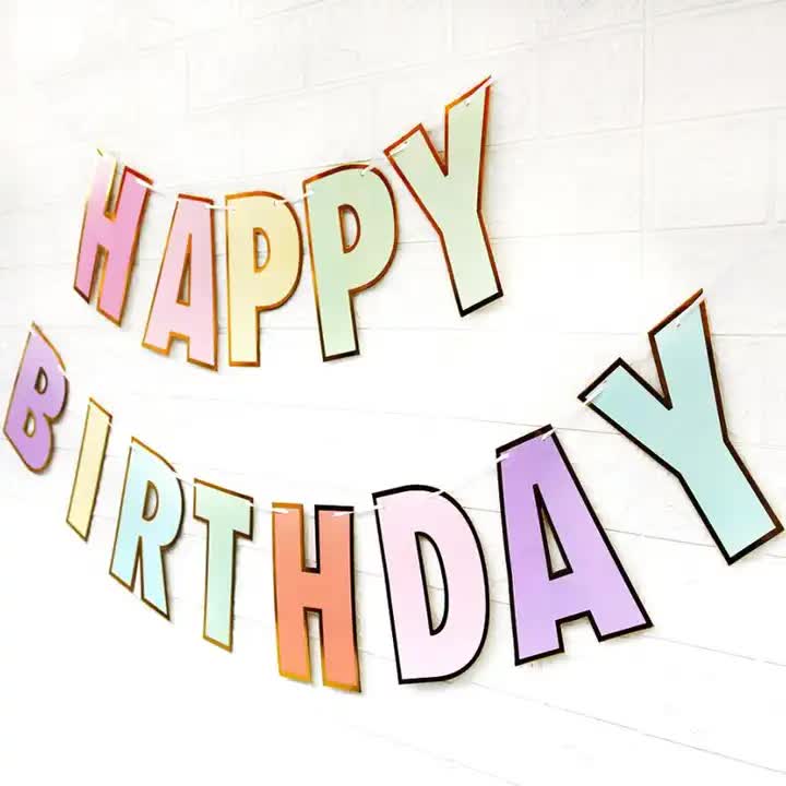 NNEDSZ Happy Birthday Party Decoration Set -  Fan Decorations, Hearts, Stars & Banner-2