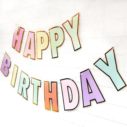 NNEDSZ Happy Birthday Party Decoration Set -  Fan Decorations, Hearts, Stars & Banner-2