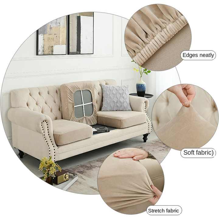 NNEDSZ 2 Pcs Dark Grey Elegant Polyester Sofa Cover - Full Protection Against Cat Scratches & Wear-3