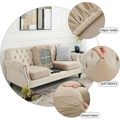 NNEDSZ 2 Pcs Dark Grey Elegant Polyester Sofa Cover - Full Protection Against Cat Scratches & Wear-3