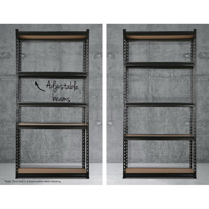NNEDSZ 5x1.8M 5-Shelves Steel Shelving Racking Garage Storage Rack Black-2