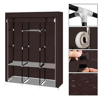 Mobilní šatní skříň ve velikosti 130x45x170 cm - hnědá-1