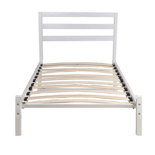 Kovový posteľový rám s lamelami v rôznych veľkostiach a farbách, 90x200 cm, Bella, biely-0