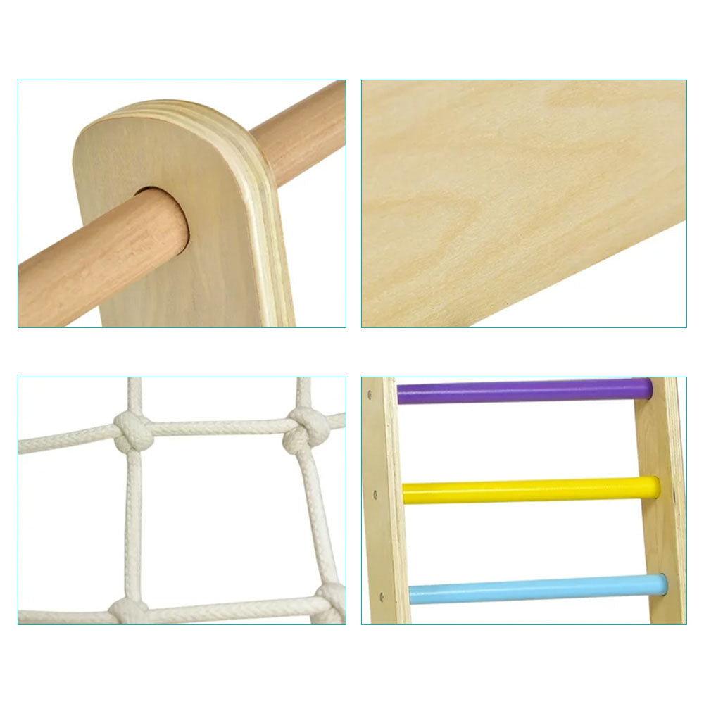 Dřevěná prolézačka se skluzavkou a křídovou tabulí-4