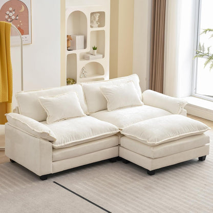 Comfy Cloud Couch Modular Sofa with Ottoman and Pillows-0