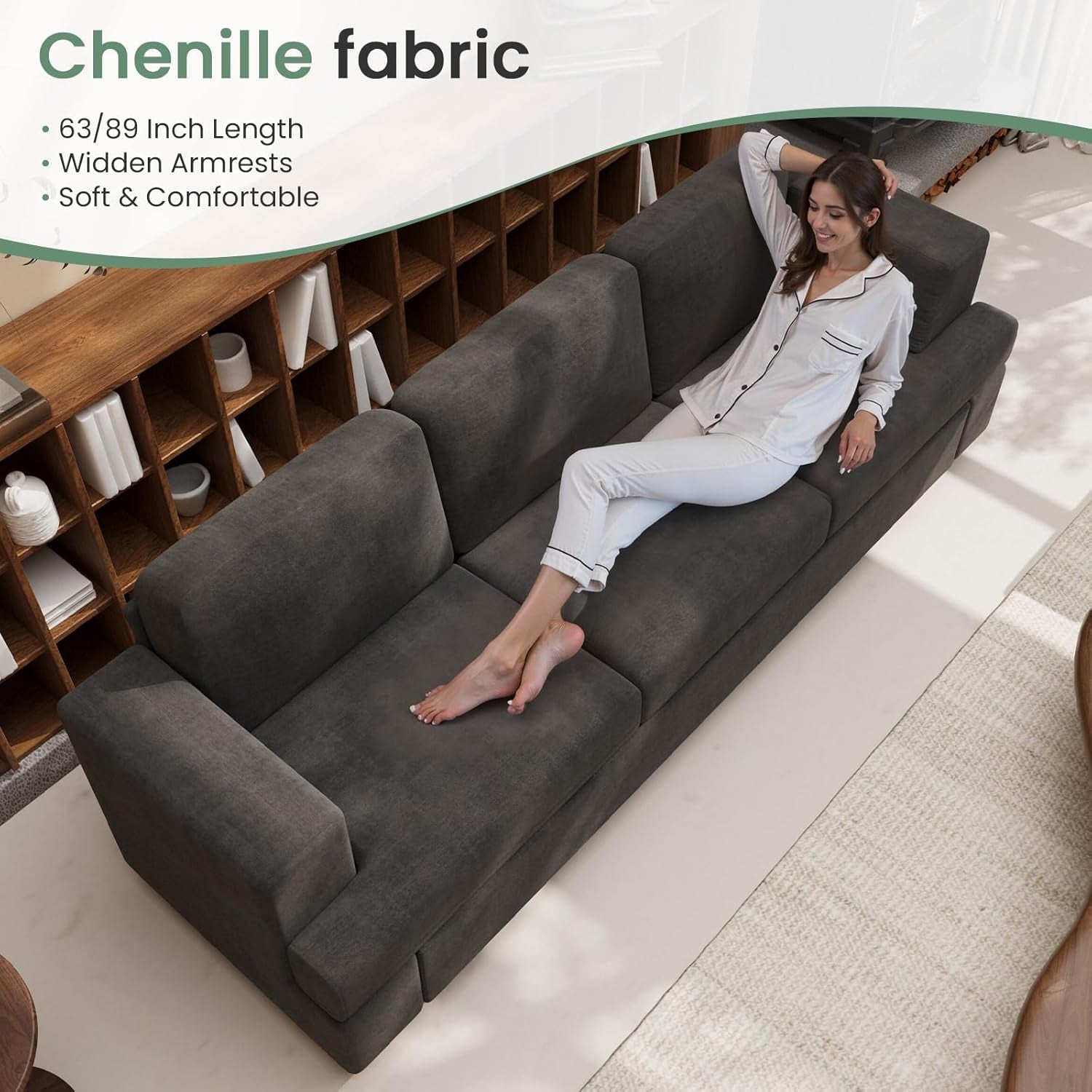 Comfy Modern Sleeper Couch Set for Living Room-3