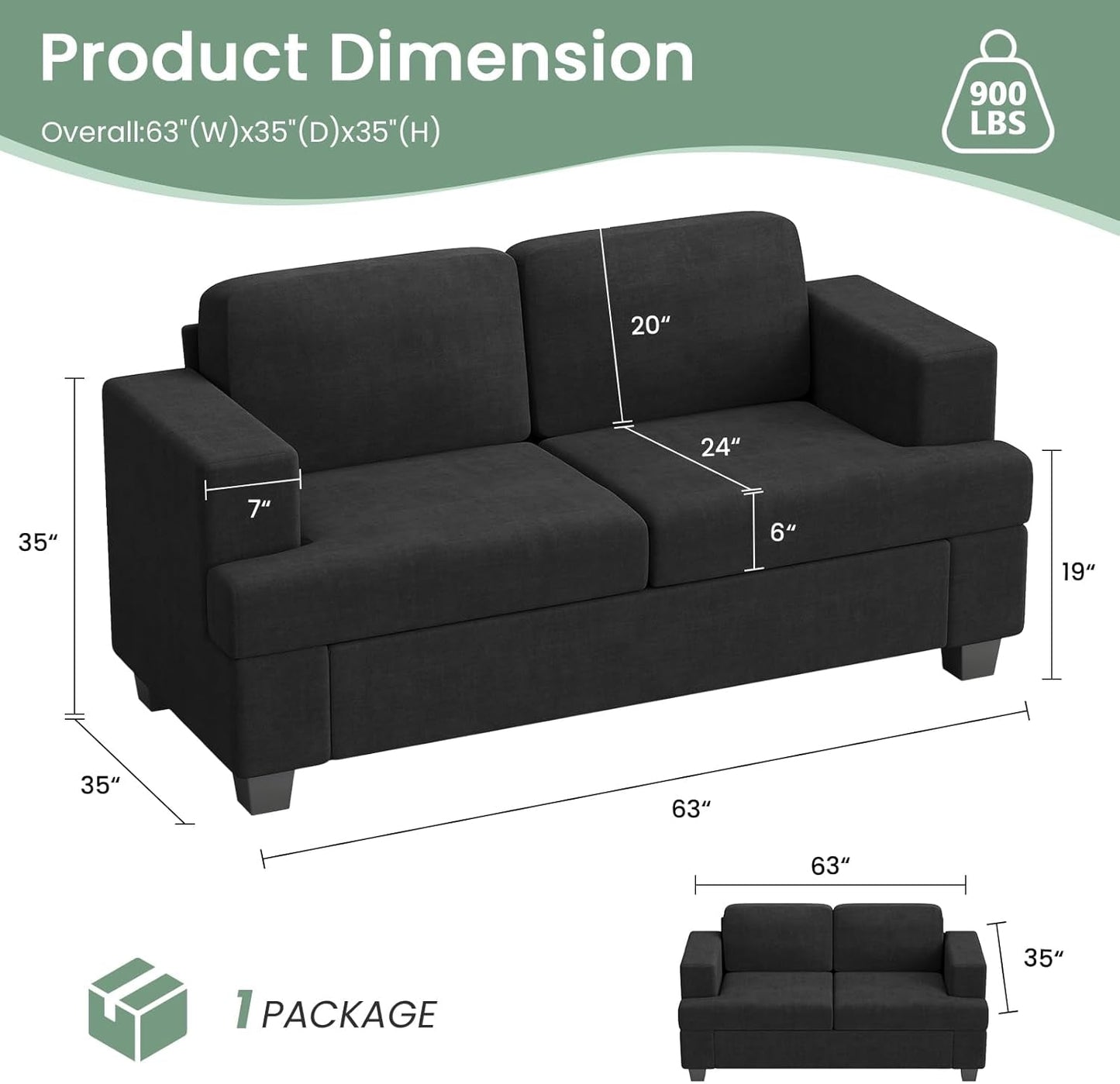 Comfy Modern Sleeper Couch Set for Living Room-1
