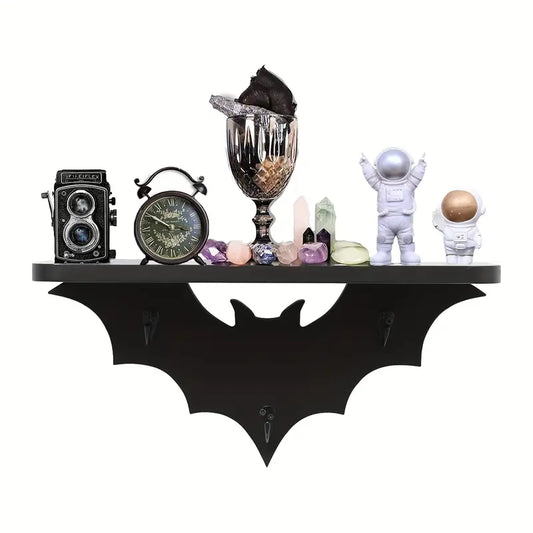NNETM Spooktacular Bat Winged Floating Shelves for Halloween Decor-0