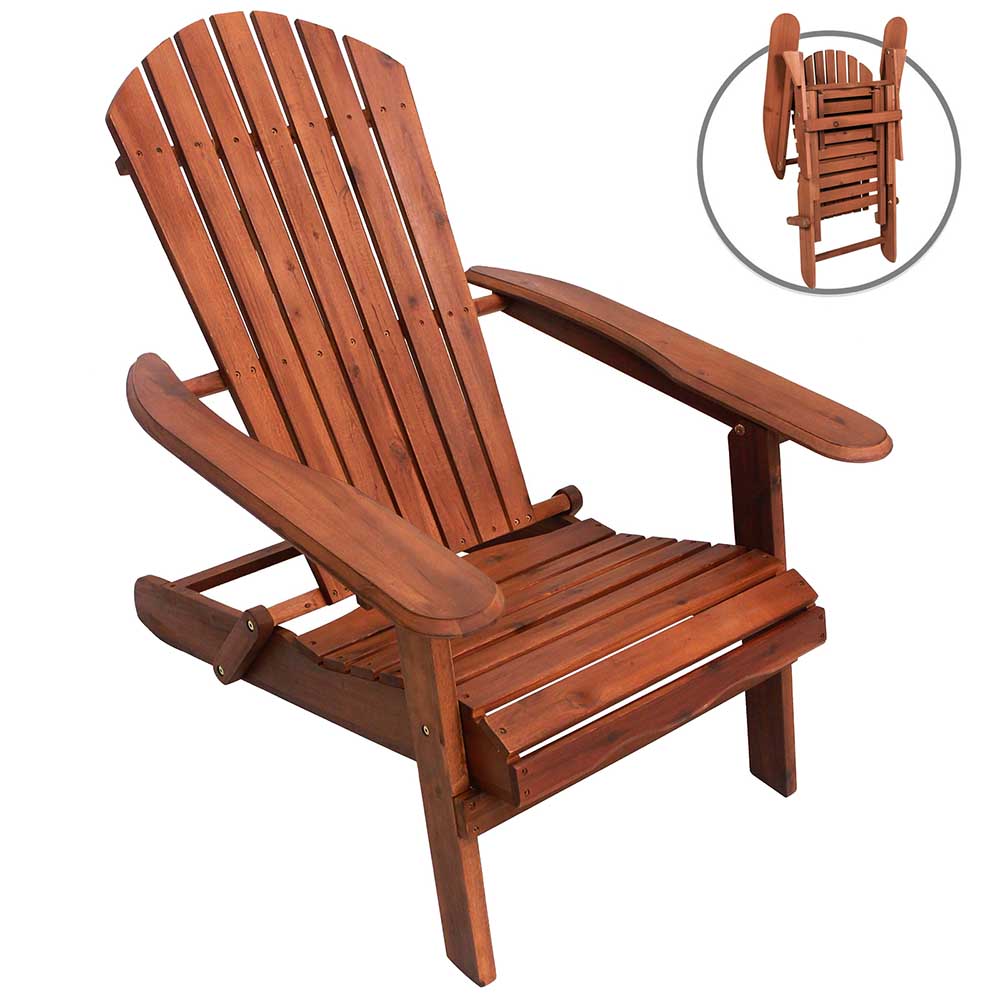 Dřevěná skládací zahradní židle-3