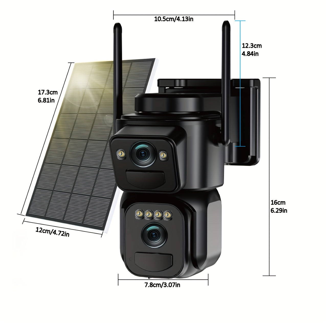 NNETM Security Camera with LED Spotlight with 360° Solar LED-3