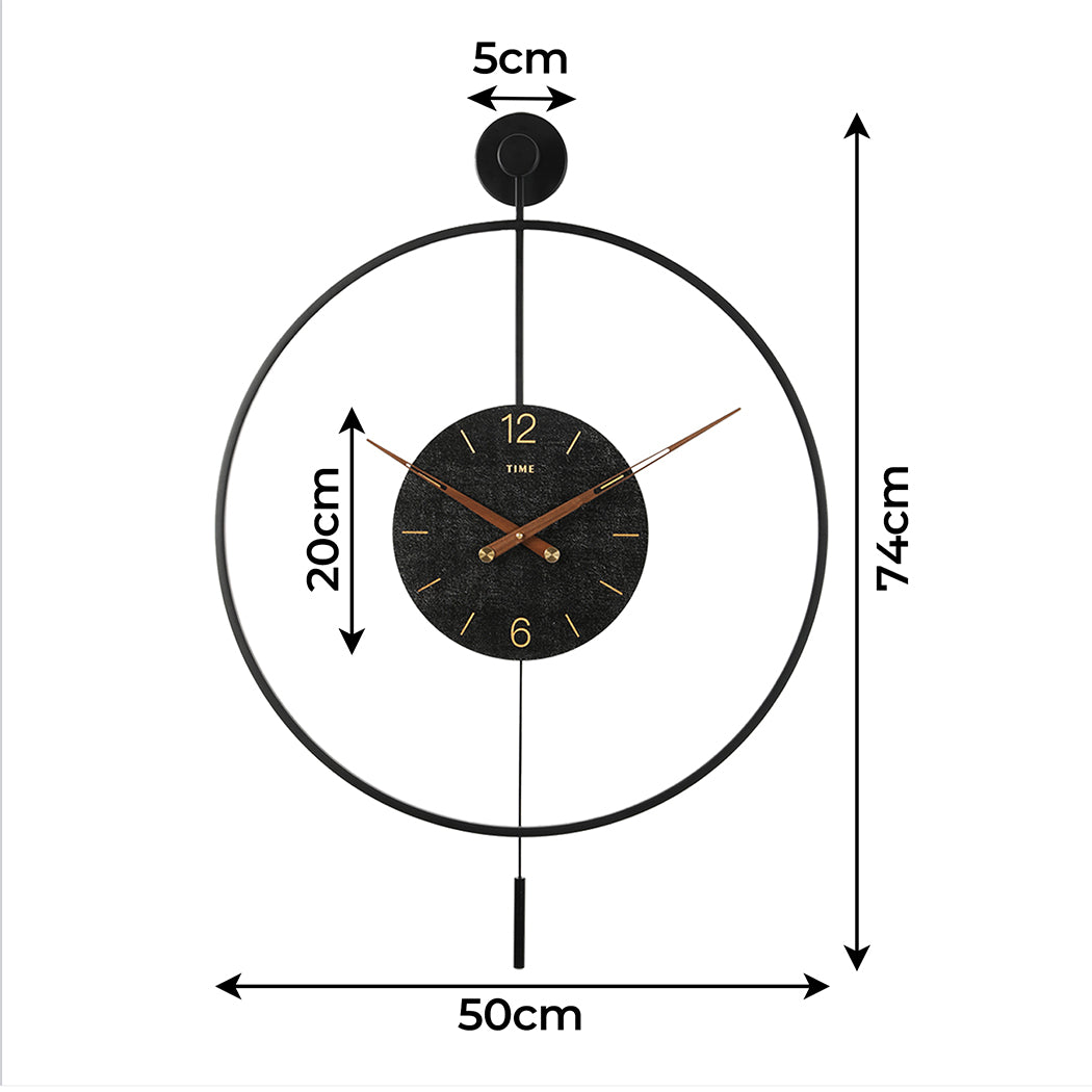 Yezi Wall Clock 50cm Large Round Modern Home Decoration-1