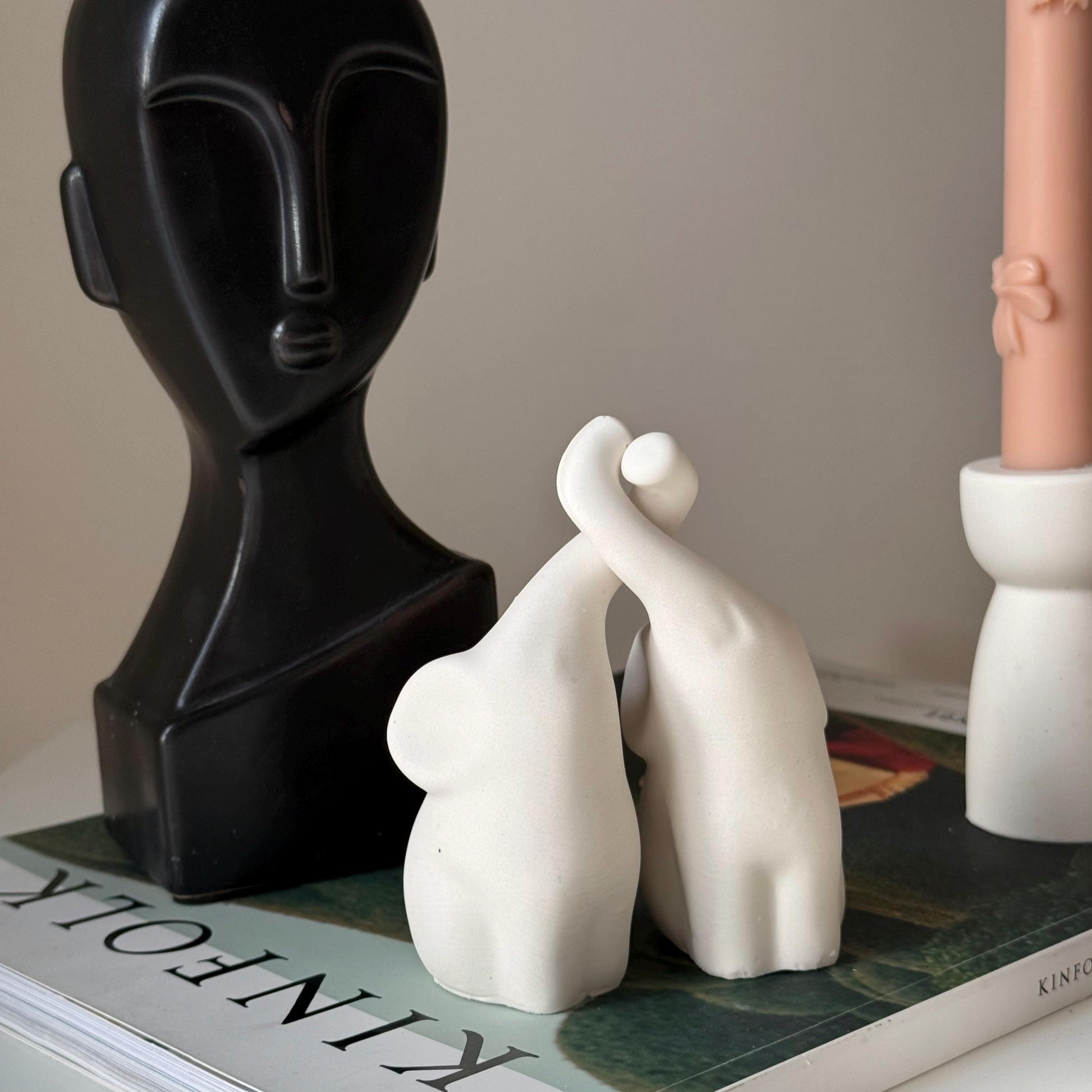 Cute Elefants Couple Stone Decor| Handmade Fun Gift| Cute Decoration| Jesmonite Decoration| Aesthetic Home Decor| Handmade Housewarming Gift-1