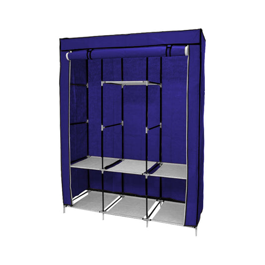 Mobilna szafa do ubrań 130x45x170 cm-niebieska-0