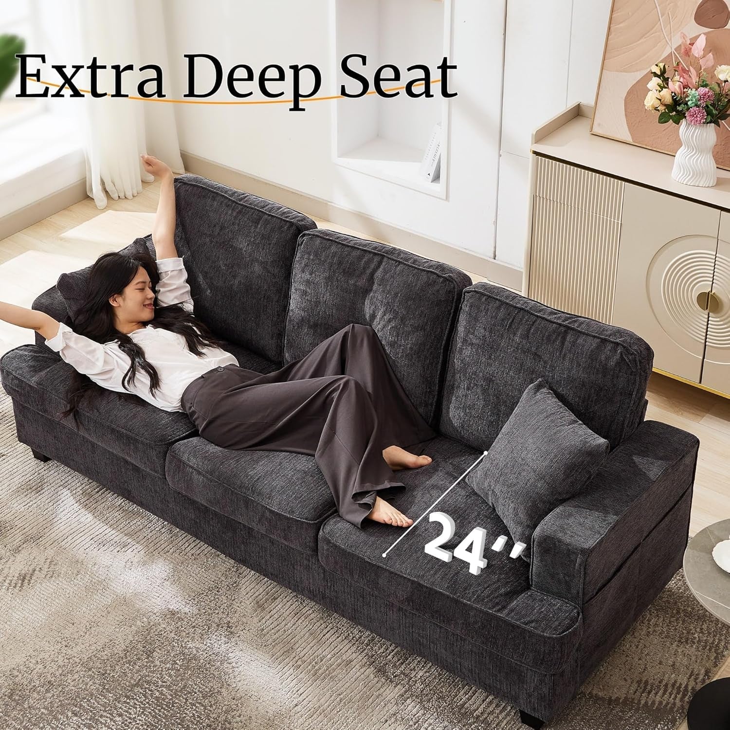 Modern Deep Seat Loveseat Couch for Comfortable Living-3