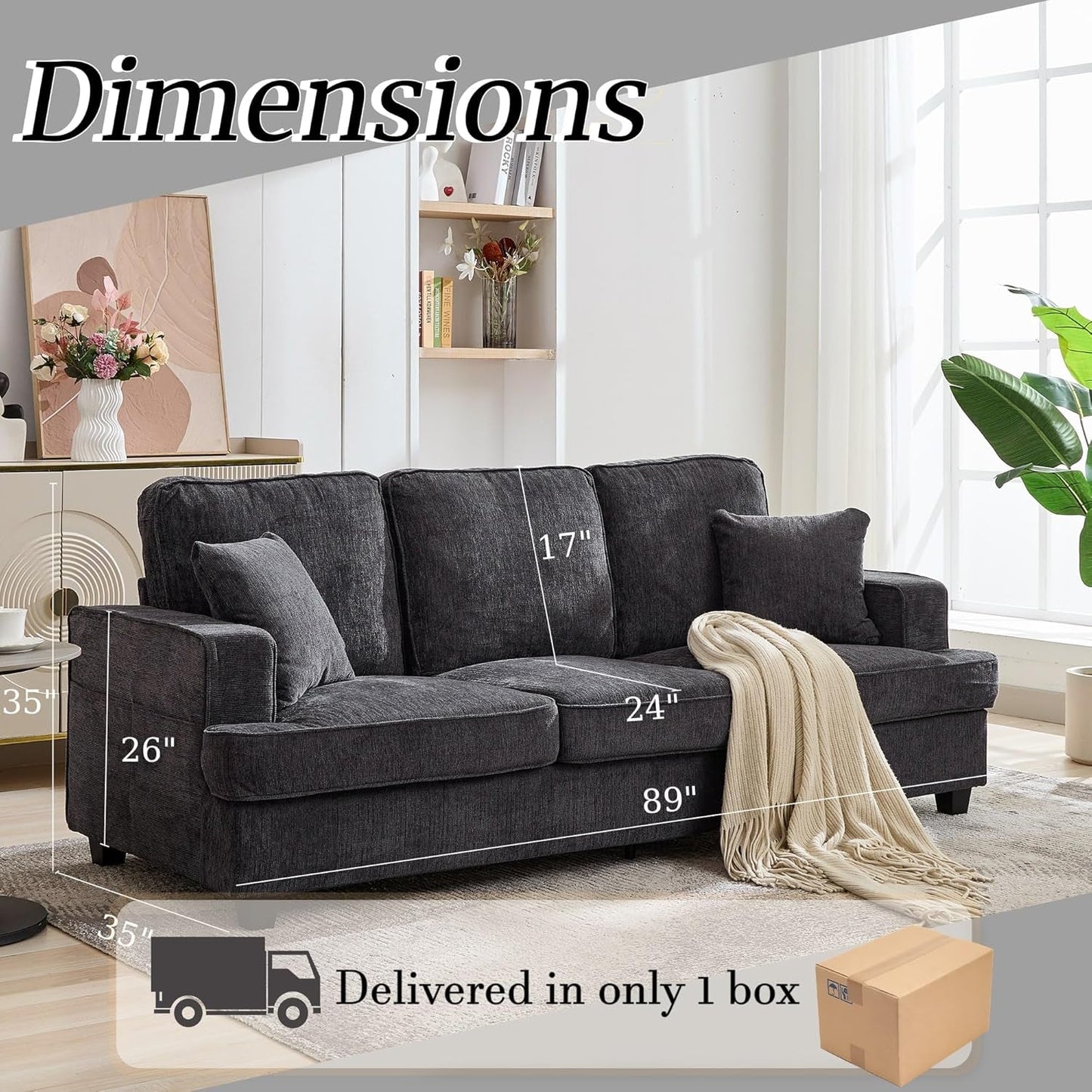 Modern Deep Seat Loveseat Couch for Comfortable Living-1
