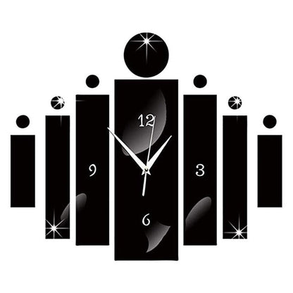 Luxury 3D Black Digital Mirror Silver Wall Clock Modern Design Home Decor Watch Wall Sticker For Home Decoration-5