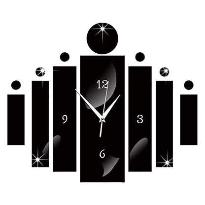 Luxury 3D Black Digital Mirror Silver Wall Clock Modern Design Home Decor Watch Wall Sticker For Home Decoration-4