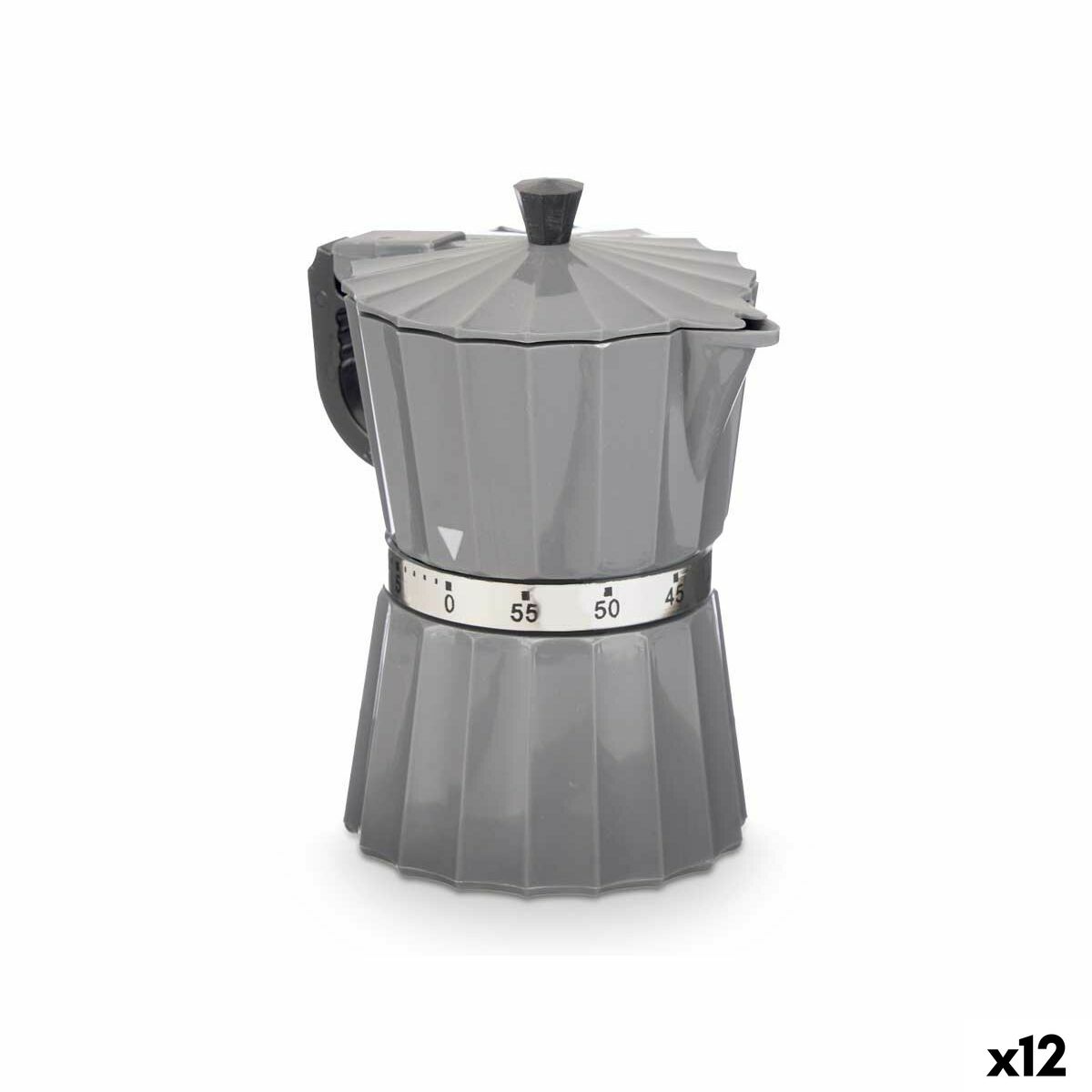 Temporizador de Cocina Kinvara Gris 9 x 10,5 x 6,5 cm (Pack de 12 Unidades)