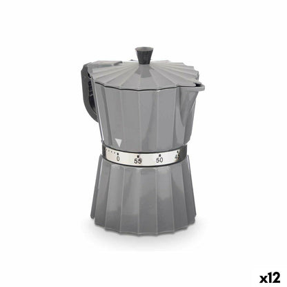 Temporizador de Cocina Kinvara Gris 9 x 10,5 x 6,5 cm (Pack de 12 Unidades)
