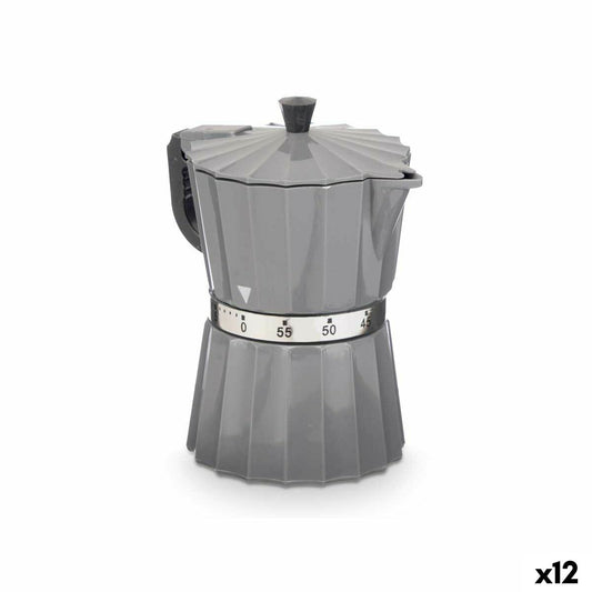 Temporizador de Cocina Kinvara Gris 9 x 10,5 x 6,5 cm (Pack de 12 Unidades)
