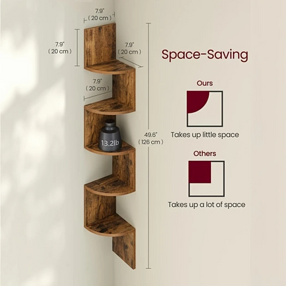 Floating Corner Wall Shelves (5-Tier)-2