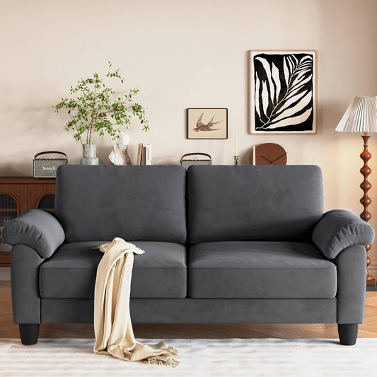 Velvet Deep Couch for Small Spaces with Storage-0