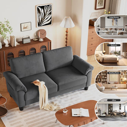 Velvet Deep Couch for Small Spaces with Storage-4