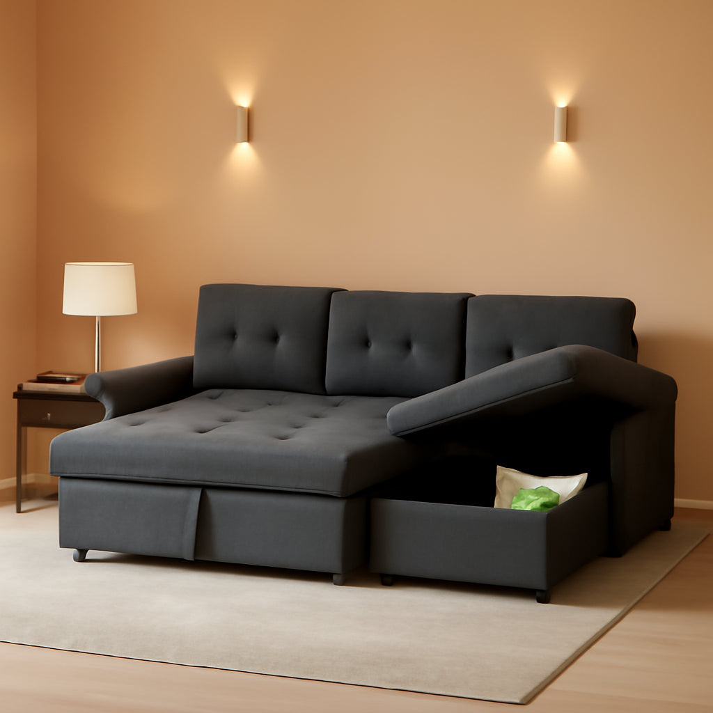 Versatile Sleeper Couch with Storage for Small Spaces-0