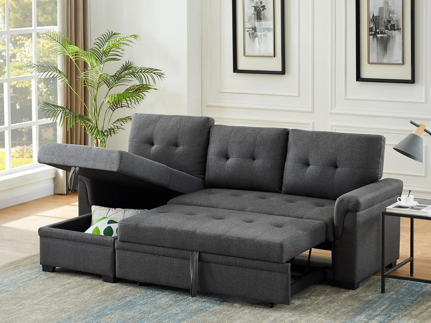 Versatile Sleeper Couch with Storage for Small Spaces-2