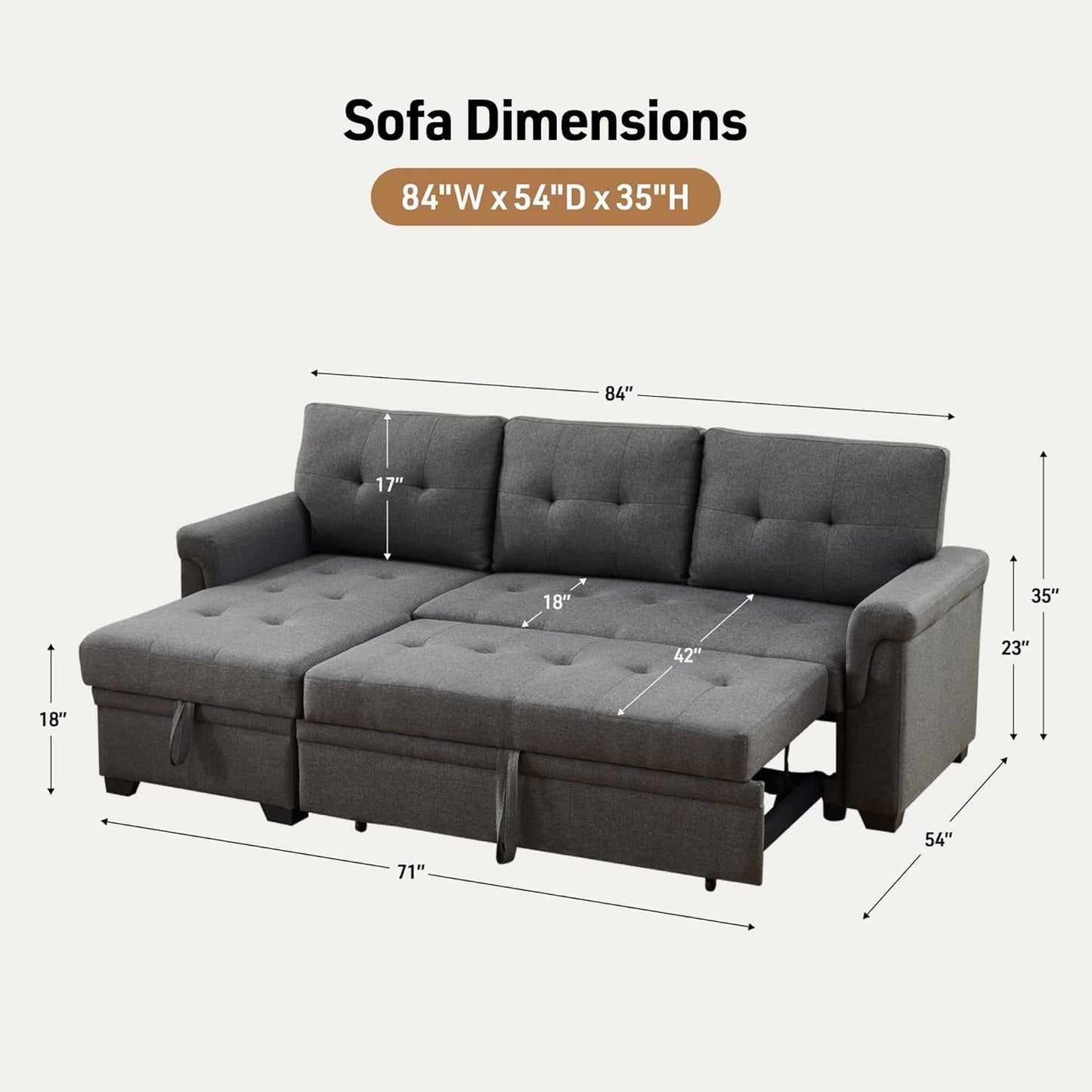 Versatile Sleeper Couch with Storage for Small Spaces-1